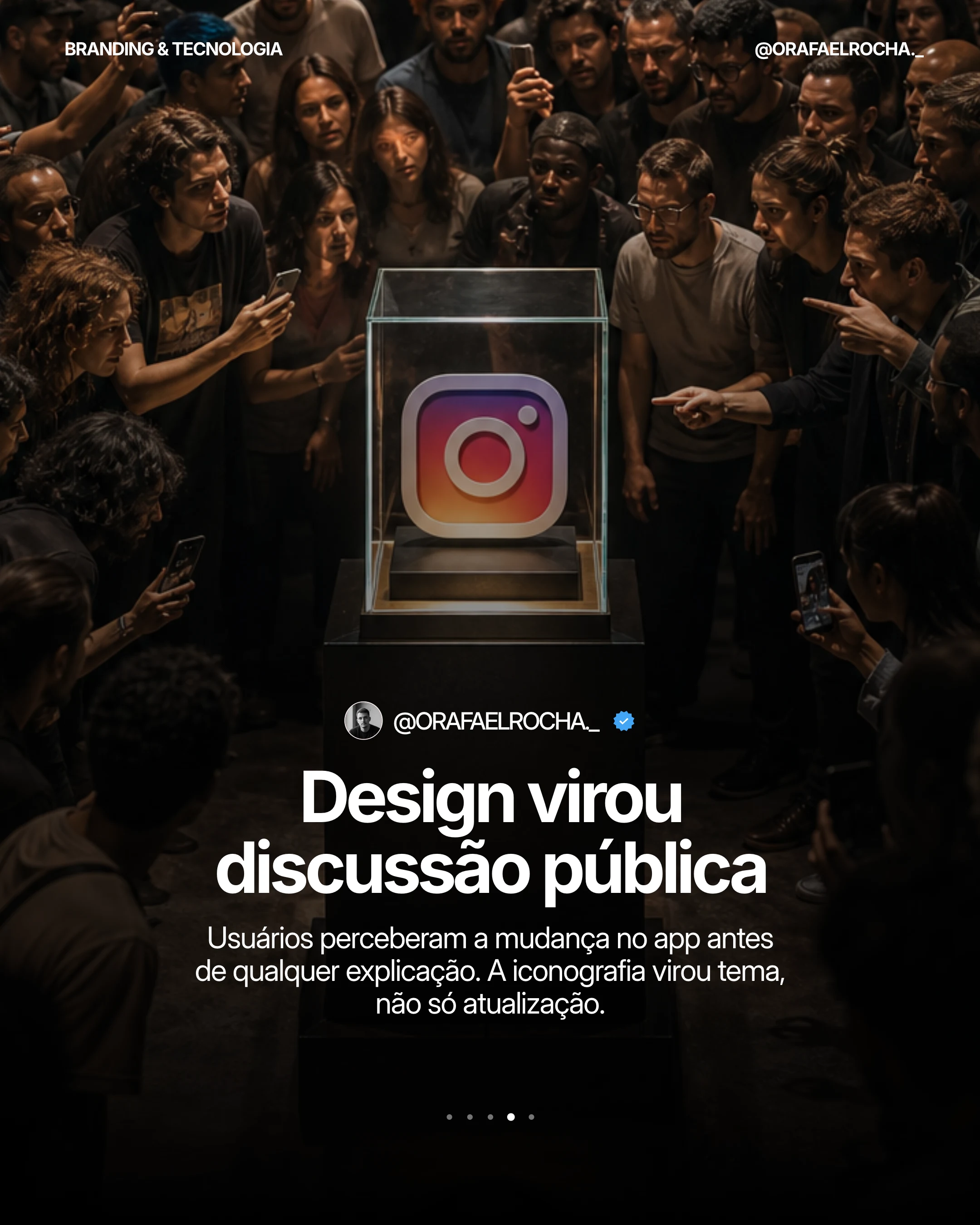 Imagem de carrossel gerada por IA para um slide sobre branding e tecnologia